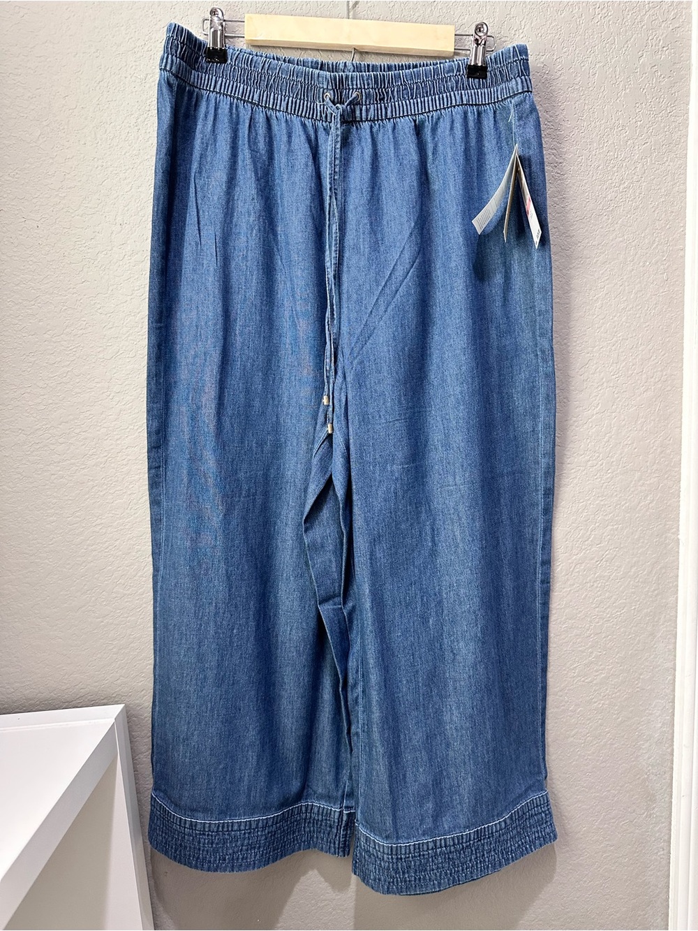 Michaels Kors‎ Blue Relaxed Wide-Leg Elastic-Waist Jeans